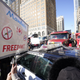 Demonstrators against mandates related to Covid-19 vaccines and restrictions gather in Toronto, Ontario, Canada, on February 5, 2022. - Protesters again poured into Toronto and Ottawa early on February 5 to join a convoy of truckers whose occupation of Ottawa to denounce Covid vaccine mandates is now in its second week.